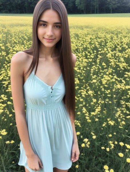 Pretty AI generated teen Ash Baby shows off her perfect petite body outdoors - pornpics.com on pornintellect.com