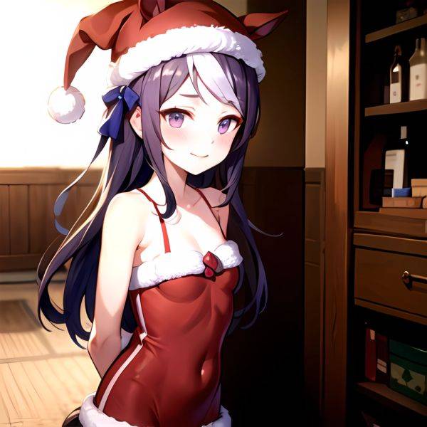 Mejiro Dober Umamusume 1girl Animal Ears Bell Blush Bow Christmas Ears Through Headwear Fur Trimmed Headwear Fur Trim Hat Hat, 2807300258 - AIHentai - aihentai.co on pornintellect.com