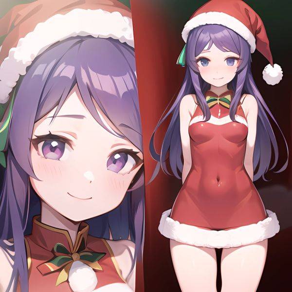 Mejiro Dober Umamusume 1girl Bell Blush Bow Christmas Ears Through Headwear Fur Trimmed Headwear Fur Trim Hat Hat Bow Long, 1450965239 - AIHentai - aihentai.co on pornintellect.com