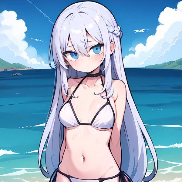 Lexington Warship Girls R 1girl Bikini Blue Eyes Blue Sky Braid Breasts Cloud Collarbone Day French Braid Grey Hair Hair, 2800633444 - AIHentai - aihentai.co - France - county Day on pornintellect.com