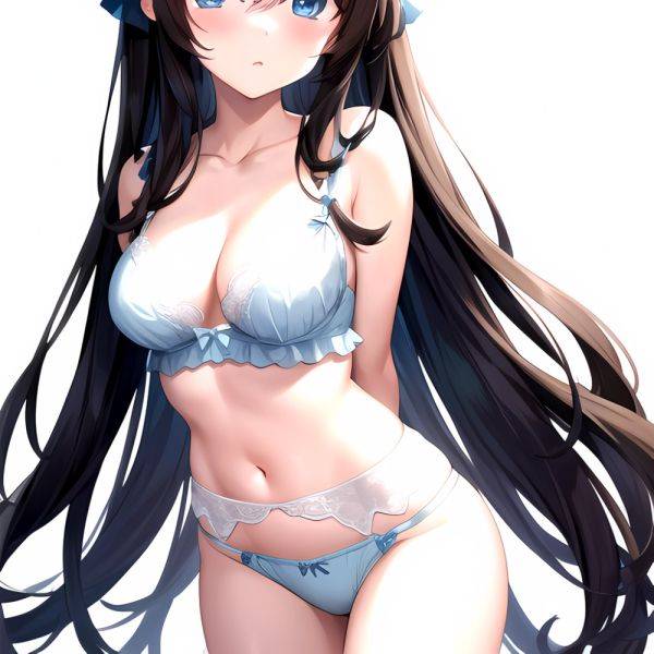 1girl Standing Lingerie Blue Eyes Arms Behind Back Simple Background Anime Girl, 1992155325 - AIHentai - aihentai.co on pornintellect.com