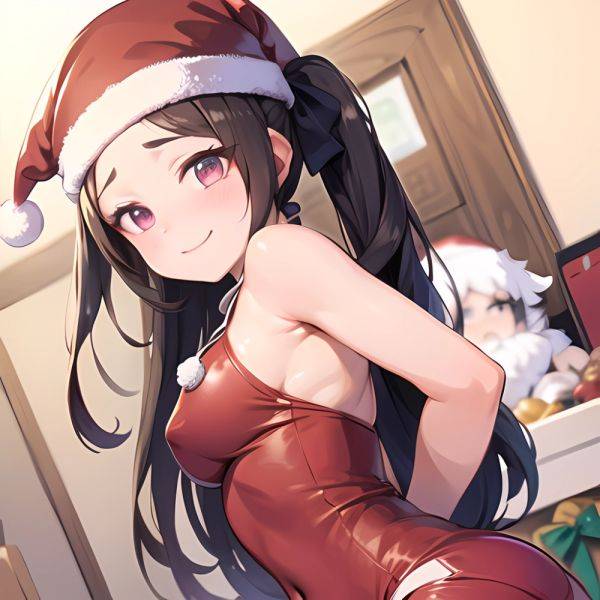 Mejiro Dober Umamusume 1girl Bell Blush Bow Christmas Ears Through Headwear Fur Trimmed Headwear Fur Trim Hat Hat Bow Long, 854822941 - AIHentai - aihentai.co on pornintellect.com