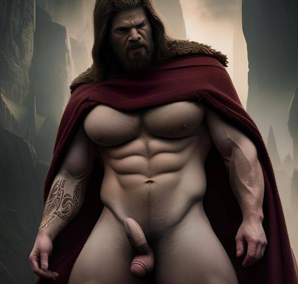 30yo Viking Bodybuilder's Erect Thick Big Dick in Dark Fantasy Mountains: Angry Black Hair, Partially Nude, Perfect Body, Tattoos'. - xgroovy.com on pornintellect.com