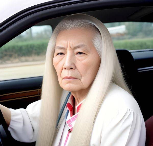80 YO Chinese GILF: Beautiful Vintage Car Ride with Serious White Hair & Long Hair Sleeping'. - xgroovy.com on pornintellect.com