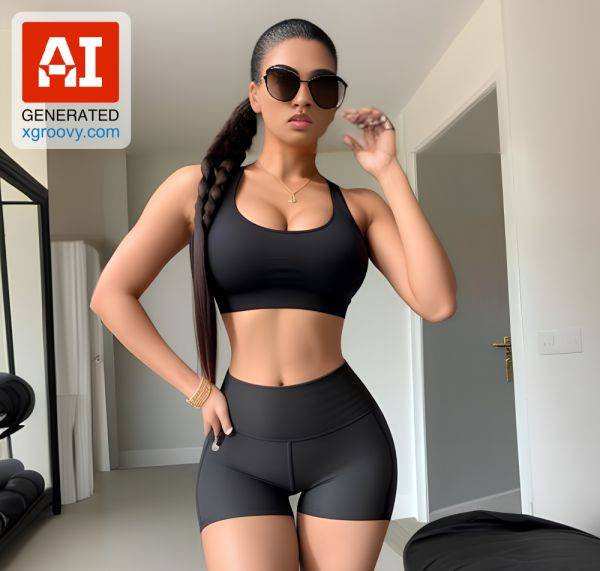 She teasingly licks her lips as she rubs her hips, daring you to touch her tight ass in those yoga pants. F*ck, she's hot. - xgroovy.com on pornintellect.com