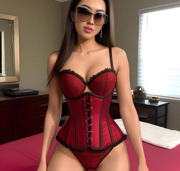 20yo Asian Miss Universe Model Teasing with Messy Short Hair & Sexy Corset in Bedroom - xgroovy.com on pornintellect.com