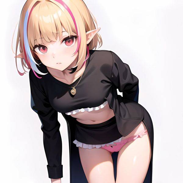 1girl Blonde Hair Frilled Panties Frills Highres Hip Bones Looking At Viewer Makaino Ririmu Multicolored Hair Navel Nijisanji No, 1103063752 - AIHentai - aihentai.co on pornintellect.com