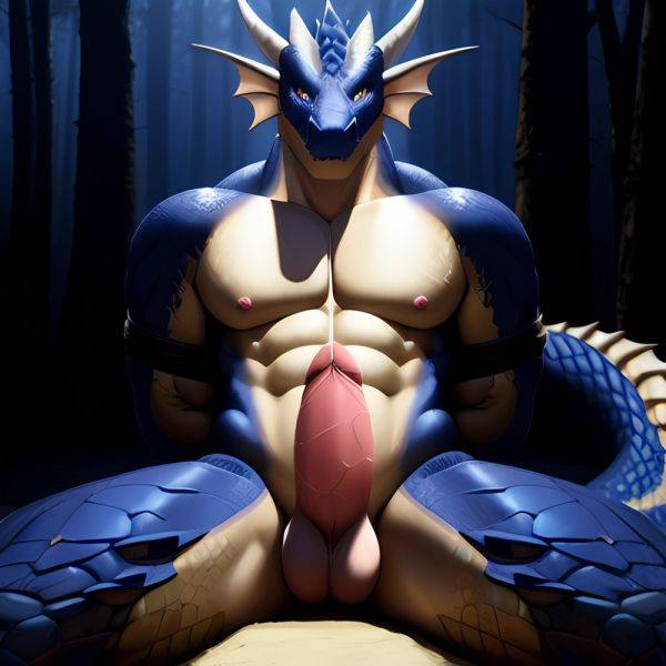 Anthro Dragon Male Solo Abs Muscular Dragon Penis Genital Slit Furry Sitting Realistic Scales Detailed Scales Texture 1 4 Detail, 2933182164 - AIHentai - aihentai.co on pornintellect.com