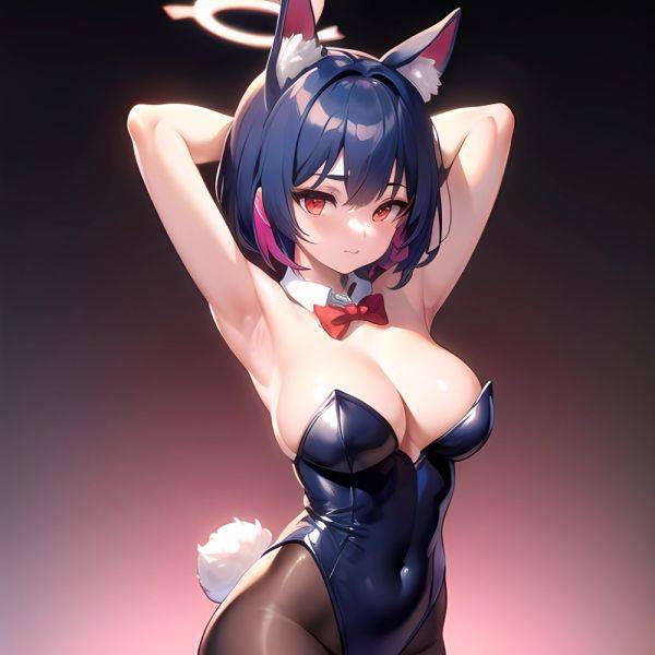 1girl Solo Animal Ears Armpits Black Hair Black Pantyhose Blue Archive Bow Bowtie Cat Ears Colored Inner Hair Coma Light825, 1576305988 - AIHentai - aihentai.co on pornintellect.com