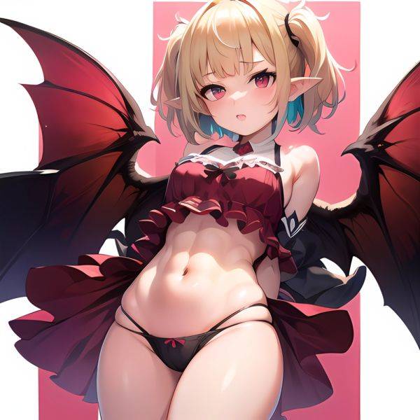 1girl Blonde Hair Frilled Panties Frills Highres Hip Bones Looking At Viewer Makaino Ririmu Multicolored Hair Navel Nijisanji No, 3606520268 - AIHentai - aihentai.co on pornintellect.com