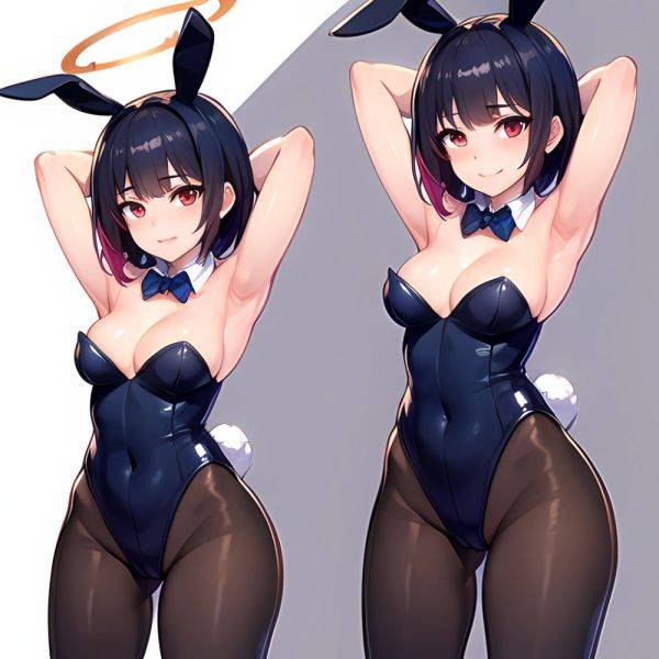 1girl Solo Animal Ears Armpits Black Hair Black Pantyhose Blue Archive Bow Bowtie Cat Ears Colored Inner Hair Coma Light825, 3876606698 - AIHentai - aihentai.co on pornintellect.com