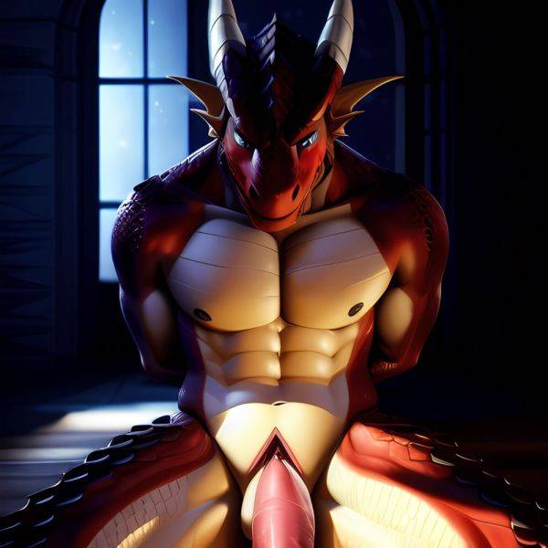 Anthro Dragon Male Solo Abs Cum Dripping Muscular Dragon Penis Genital Slit Furry Sitting Realistic Scales Detailed Scales Textu, 1489555474 - AIHentai - aihentai.co on pornintellect.com