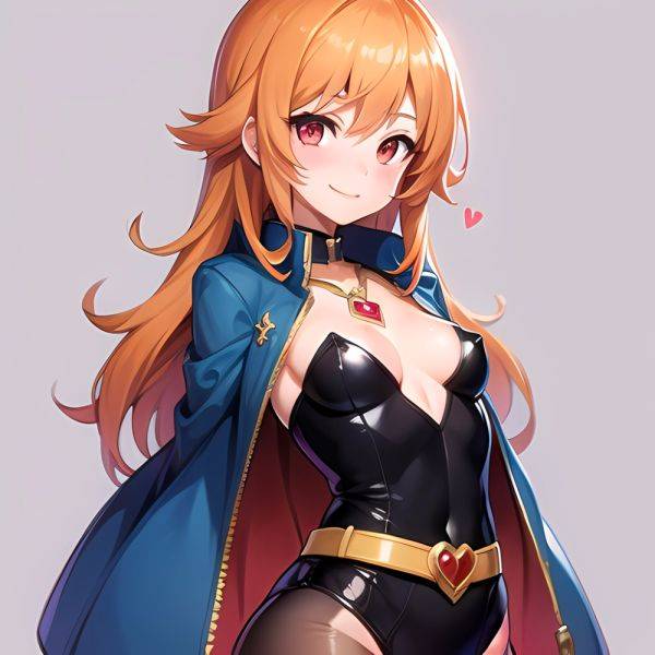 1girl Mature Belt Blush Breasts Cameltoe Gem Heart Highres Hyper Blossom Jacket Jewelry Leotard Long Hair Magical Girl Orange Ha, 3309484810 - AIHentai - aihentai.co on pornintellect.com