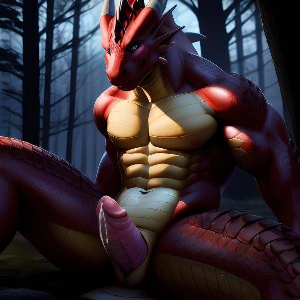 Anthro Dragon Male Solo Abs Cum Dripping Muscular Dragon Penis Genital Slit Furry Sitting Realistic Scales Detailed Scales Textu, 1473886390 - AIHentai - aihentai.co on pornintellect.com