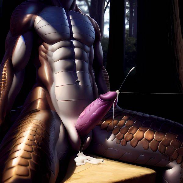 Anthro Dragon Male Solo Abs Cum Dripping Muscular Dragon Penis Genital Slit Furry Sitting Realistic Scales Detailed Scales Textu, 1868631297 - AIHentai - aihentai.co on pornintellect.com