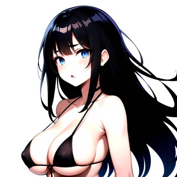 1girl O Absurdres Bikini Black Bikini Black Hair Blue Eyes Breasts Cleavage Collarbone Commentary Request Highres Large Breasts, 1169104099 - AIHentai - aihentai.co on pornintellect.com