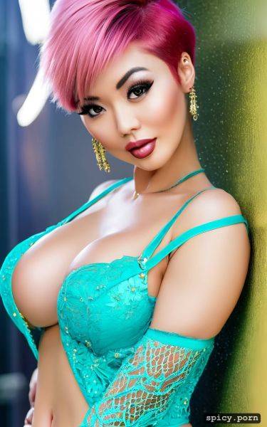 Large breasts, highres, pink pixie hair, muscular body, ultra detailed - spicy.porn on pornintellect.com