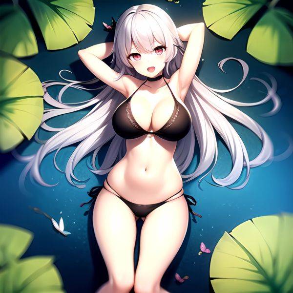 1girl D Bare Arms Bare Shoulders Bikini Black Bikini Breasts Bug Butterfly Butterfly Hair Ornament Choker Cleavage Feet Out Of, 3654246524 - AIHentai - aihentai.co on pornintellect.com