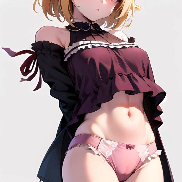 1girl Blonde Hair Frilled Panties Frills Highres Hip Bones Looking At Viewer Makaino Ririmu Multicolored Hair Navel Nijisanji No, 4229985458 - AIHentai - aihentai.co on pornintellect.com
