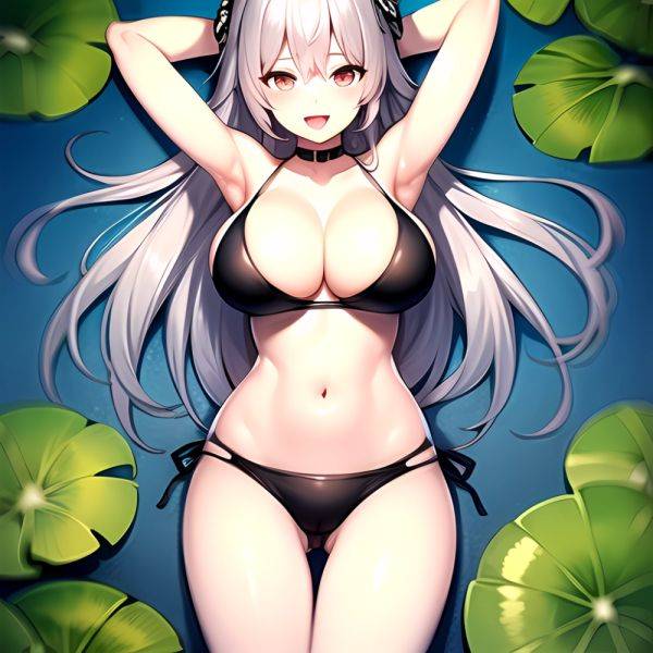1girl D Bare Arms Bare Shoulders Bikini Black Bikini Breasts Bug Butterfly Butterfly Hair Ornament Choker Cleavage Feet Out Of, 2033567103 - AIHentai - aihentai.co on pornintellect.com