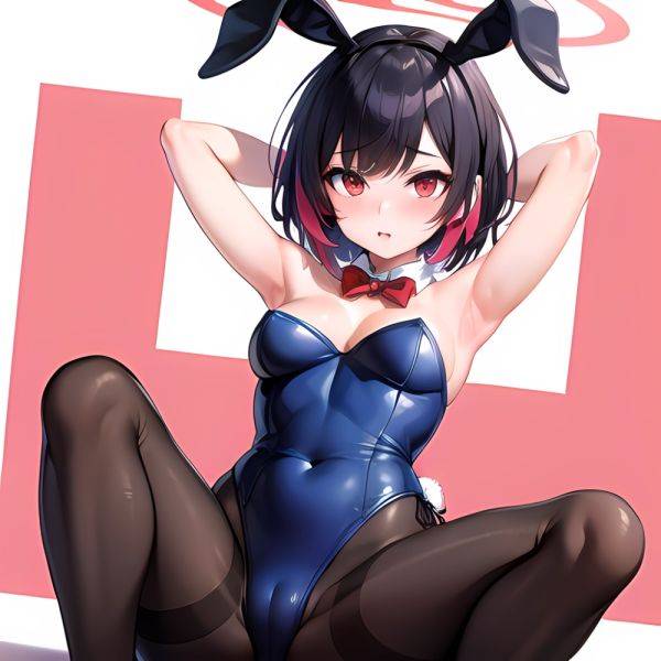 1girl Solo Animal Ears Armpits Black Hair Black Pantyhose Blue Archive Bow Bowtie Cat Ears Colored Inner Hair Coma Light825, 4035954095 - AIHentai - aihentai.co on pornintellect.com