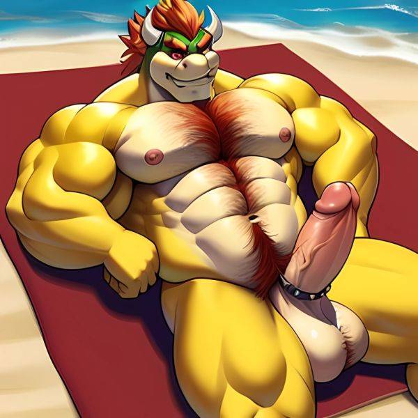 Bowser Laying On The Beach Yellow Skin Laying On A Towel Nude Beach Big Balls Big Penis Nipples Veins Muscles, 1521750082 - AIHentai - aihentai.co on pornintellect.com