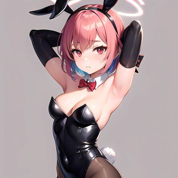1girl Solo Animal Ears Armpits Black Hair Black Pantyhose Blue Archive Bow Bowtie Cat Ears Colored Inner Hair Coma Light825, 666884178 - AIHentai - aihentai.co on pornintellect.com