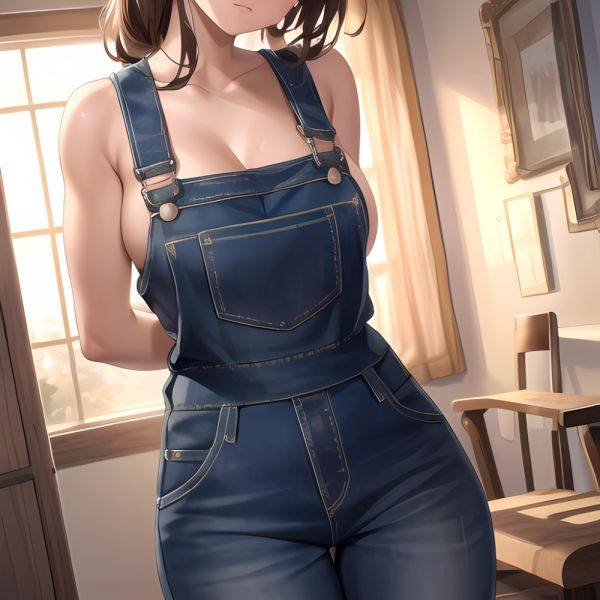 Sexy Overalls Half Naked One Shoulder Side Down Exposing One Breast Absurdres Blush 1 1 Highres Detail Masterpiece Best Quality, 1485178916 - AIHentai - aihentai.co on pornintellect.com