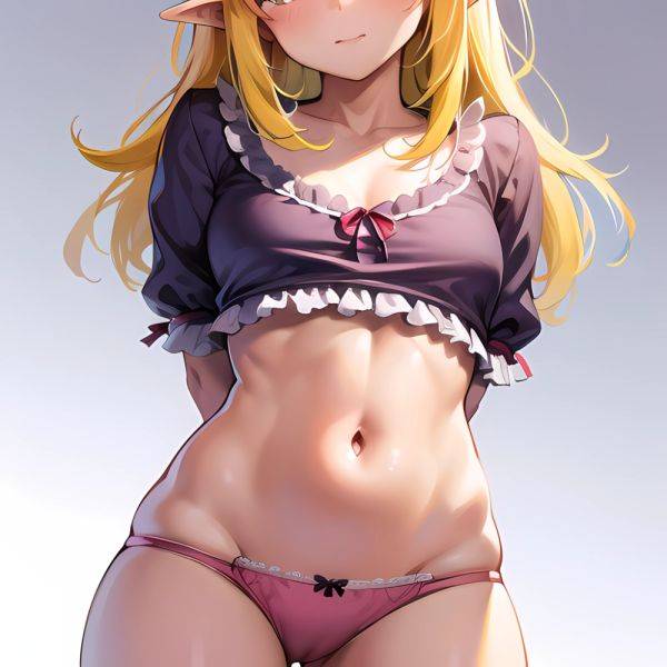 1girl Blonde Hair Frilled Panties Frills Highres Hip Bones Looking At Viewer Makaino Ririmu Multicolored Hair Navel Nijisanji No, 1327602601 - AIHentai - aihentai.co on pornintellect.com