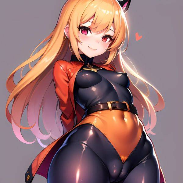 1girl Mature Belt Blush Breasts Cameltoe Gem Heart Highres Hyper Blossom Jacket Jewelry Leotard Long Hair Magical Girl Orange Ha, 1436223341 - AIHentai - aihentai.co on pornintellect.com