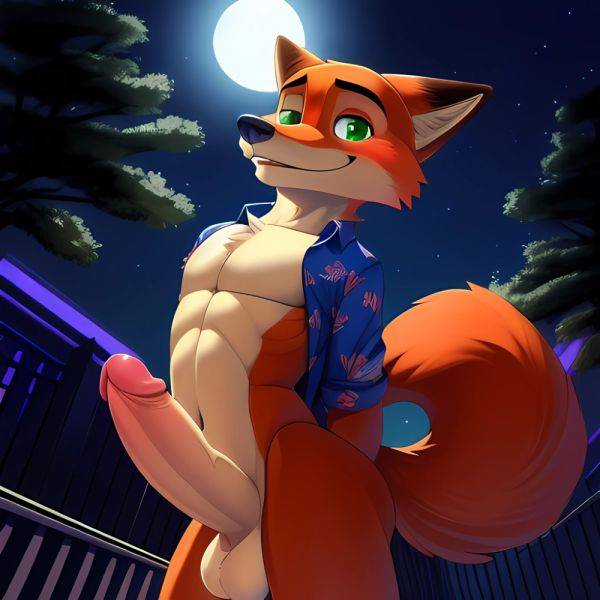 Solo Male Fox Anthro Dynamic Pose 1 3 Nick Wilde Zootopia Style Maple Story 0 7 Detailed Background Slim Smiling, 1851790510 - AIHentai - aihentai.co on pornintellect.com