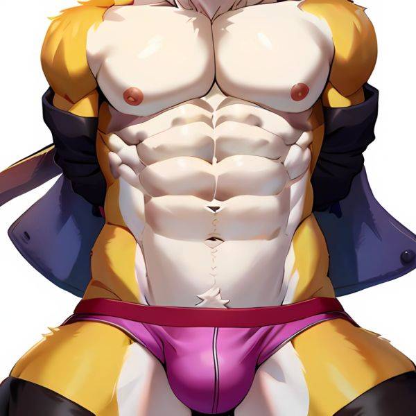 1boy Abs Absurdres Blue Eyes Closed Mouth Cowboy Shot Gojou Satoru Highres Jujutsu Kaisen Light Smile Looking To The Side, 1053210062 - AIHentai - aihentai.co on pornintellect.com