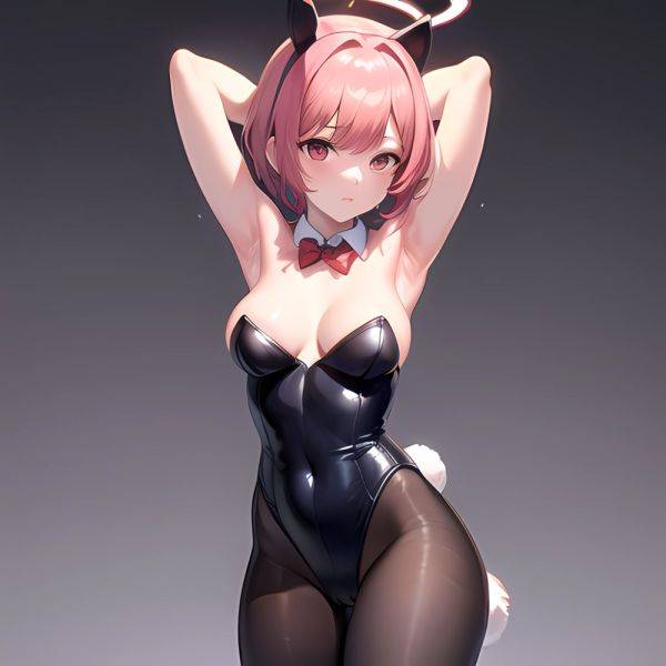 1girl Solo Animal Ears Armpits Black Hair Black Pantyhose Blue Archive Bow Bowtie Cat Ears Colored Inner Hair Coma Light825, 3973195683 - AIHentai - aihentai.co on pornintellect.com