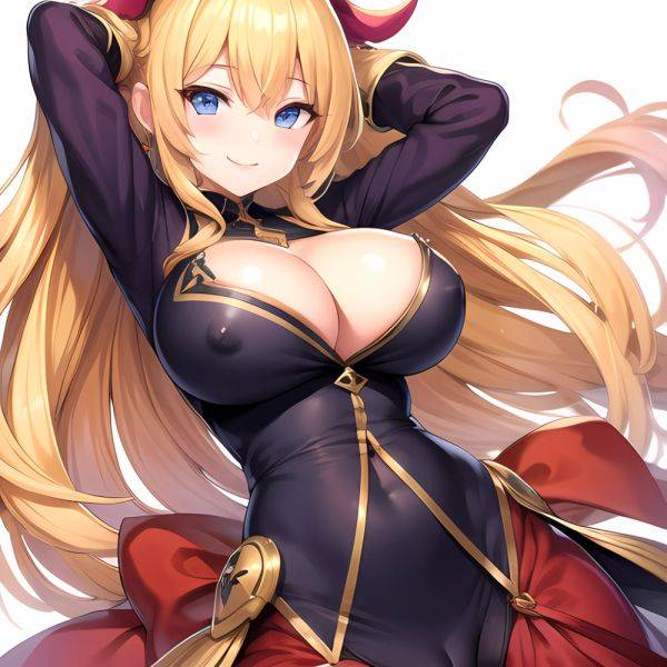 1girl Blonde Hair Breasts Cleavage Grenadier Manga Haganef Huge Breasts Long Hair Nipples Pussy Smile Tendou Rushuna Arms Behind, 2409538 - AIHentai - aihentai.co on pornintellect.com