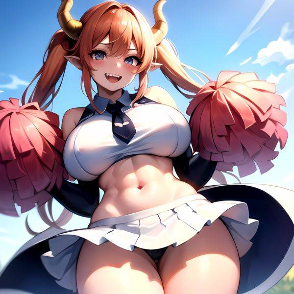 1girl Absurdres White Skirt Whitefrok Breasts Cheerleader Dragon Girl Dragon Horns Highres Holding Holding Pom Poms Horns Huge B, 2348873654 - AIHentai - aihentai.co on pornintellect.com