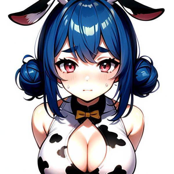 1girl Alternate Breast Size Animal Ear Fluff Animal Ears Animal Print Blue Hair Blush Breasts Cleavage Cutout Clothing Cutout Co, 690302212 - AIHentai - aihentai.co on pornintellect.com