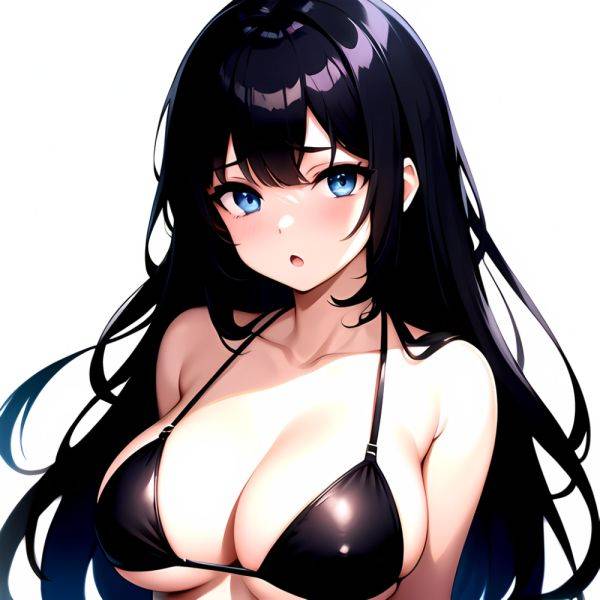 1girl O Absurdres Bikini Black Bikini Black Hair Blue Eyes Breasts Cleavage Collarbone Commentary Request Highres Large Breasts, 2762230315 - AIHentai - aihentai.co on pornintellect.com