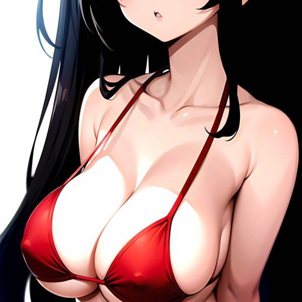 1girl O Absurdres Bikini Red Bikini Black Hair Blue Eyes Breasts Cleavage Collarbone Commentary Request Highres Large Breasts Lo, 26722888 - AIHentai - aihentai.co on pornintellect.com