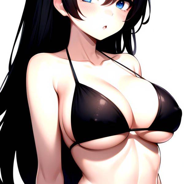 1girl O Absurdres Bikini Black Bikini Black Hair Blue Eyes Breasts Cleavage Collarbone Commentary Request Highres Large Breasts, 918602449 - AIHentai - aihentai.co on pornintellect.com