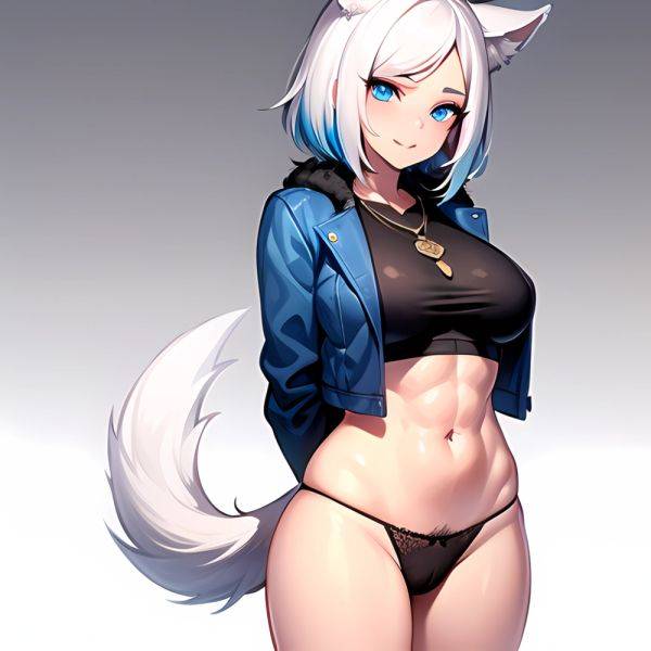 Solo 1girl Abs Animal Ears Aria Crystalplanet00 Bbc Chan Biting Black Hair Black Sclera Blue Eyes Breasts Colored Sclera Cropped, 55975267 - AIHentai - aihentai.co on pornintellect.com