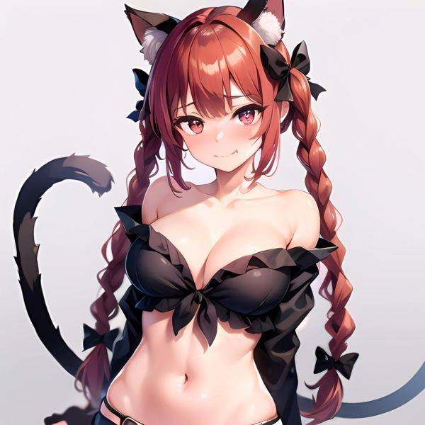 1girl Alternate Costume Animal Ear Fluff Animal Ears Arms Behind Back Bare Shoulders Black Bow Black Ribbon Blush Bow Braid, 4172803584 - AIHentai - aihentai.co on pornintellect.com