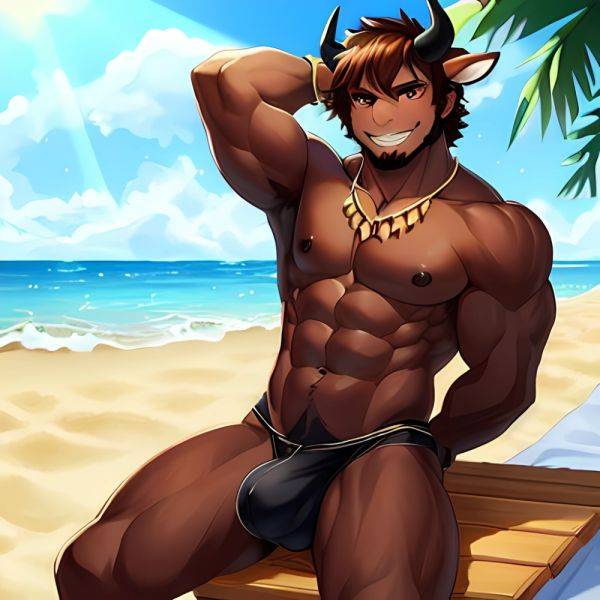 Naked Penis Abs Atlas Vos Bara Beach Bracelet Brown Eyes Brown Hair Bulge Collarbone Commission Cow Horns Solo 1guy Dark, 632970716 - AIHentai - aihentai.co on pornintellect.com