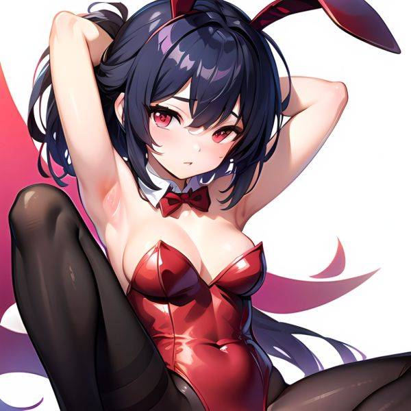 1girl Solo Animal Ears Armpits Black Hair Black Pantyhose Blue Archive Bow Bowtie Cat Ears Colored Inner Hair Coma Light825, 1618713369 - AIHentai - aihentai.co on pornintellect.com