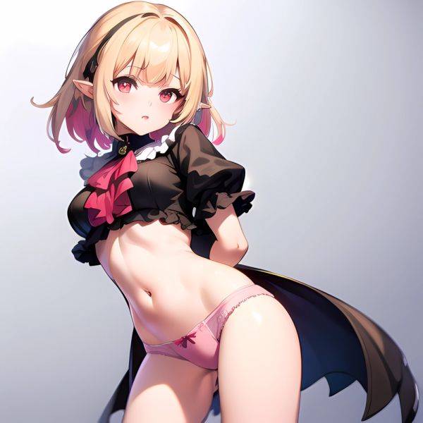 1girl Blonde Hair Frilled Panties Frills Highres Hip Bones Looking At Viewer Makaino Ririmu Multicolored Hair Navel Nijisanji No, 964004390 - AIHentai - aihentai.co on pornintellect.com