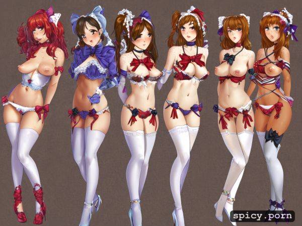 Masterpiece, bows, tiny puffy tits, pointy tits, 8k, extra detailed face - spicy.porn on pornintellect.com