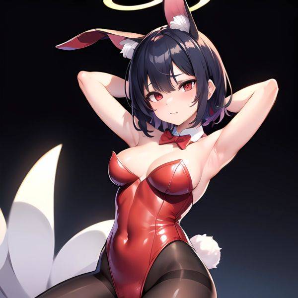 1girl Solo Animal Ears Armpits Black Hair Black Pantyhose Blue Archive Bow Bowtie Cat Ears Colored Inner Hair Coma Light825, 2951785673 - AIHentai - aihentai.co on pornintellect.com