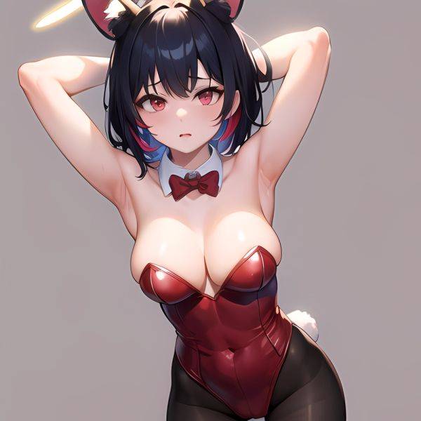 1girl Solo Animal Ears Armpits Black Hair Black Pantyhose Blue Archive Bow Bowtie Cat Ears Colored Inner Hair Coma Light825, 970146575 - AIHentai - aihentai.co on pornintellect.com