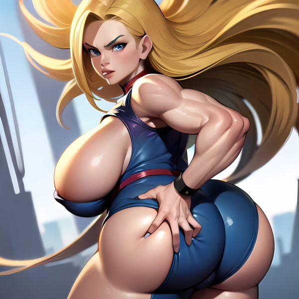 1girl Absurdres Android 18 Ass Big Hair Blonde Hair Blue Eyes Breasts Curvy Dragonball Z Drawing Female Focus Highres Huge, 2675080245 - AIHentai - aihentai.co on pornintellect.com