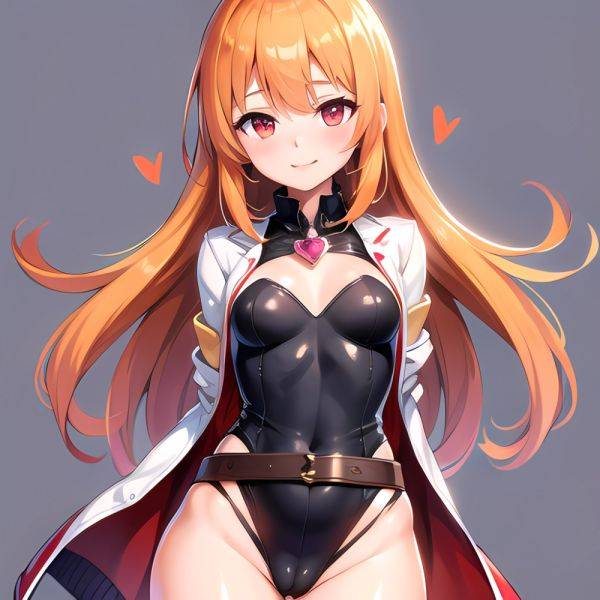 1girl Mature Belt Blush Breasts Cameltoe Gem Heart Highres Hyper Blossom Jacket Jewelry Leotard Long Hair Magical Girl Orange Ha, 952395976 - AIHentai - aihentai.co on pornintellect.com