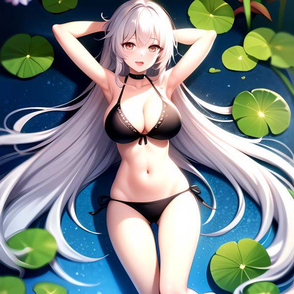 1girl D Bare Arms Bare Shoulders Bikini Black Bikini Breasts Bug Butterfly Butterfly Hair Ornament Choker Cleavage Feet Out Of, 252060255 - AIHentai - aihentai.co on pornintellect.com